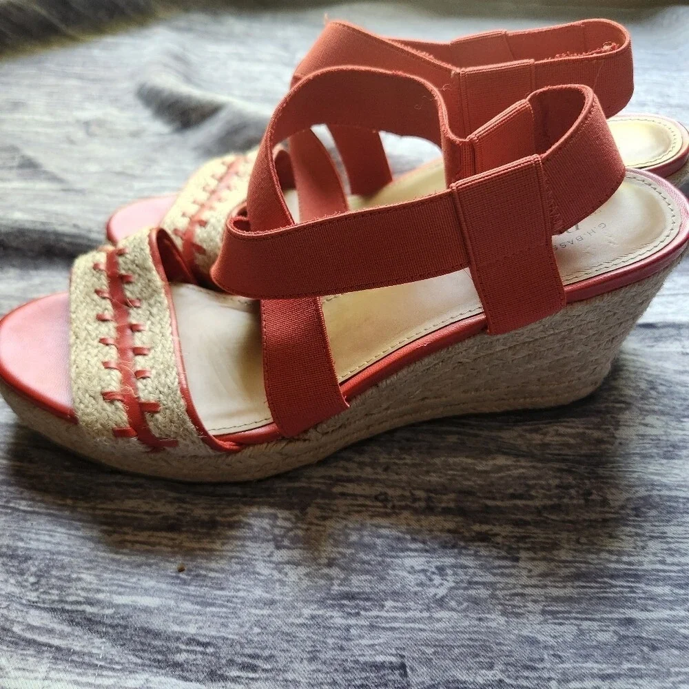 G.H. Bass & Co Coral Wedge Espadrille Sandals Women Size 10 Fabric‎ Elastic
